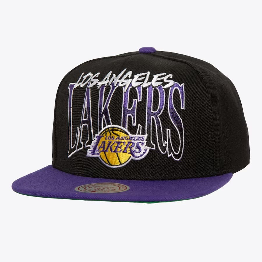 Mitchell-Ness-Black-Los-Angeles-Lakers-Rise-Up-Snapback-Hat