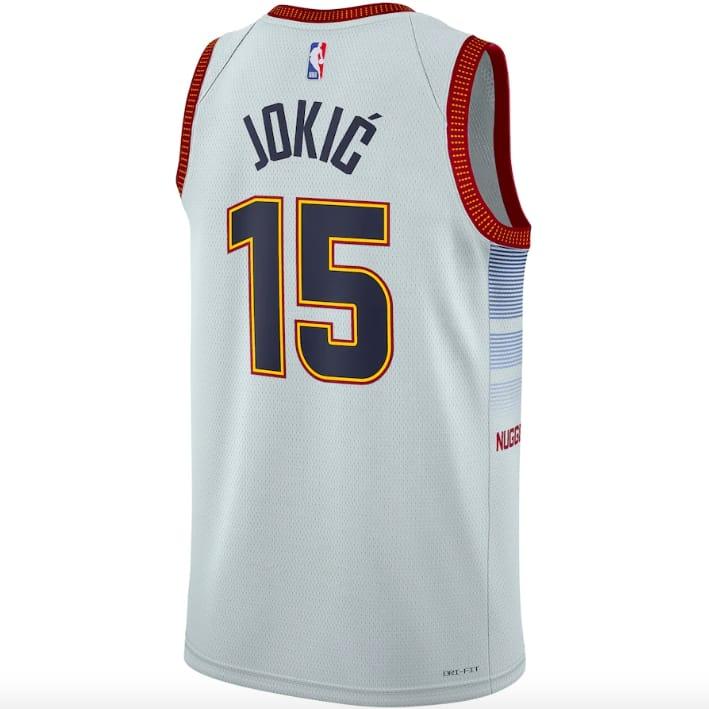 Баскетбольная джерси 2022-23 Denver Nuggets #15 Nikola Jokic Nike City Silver Jersey