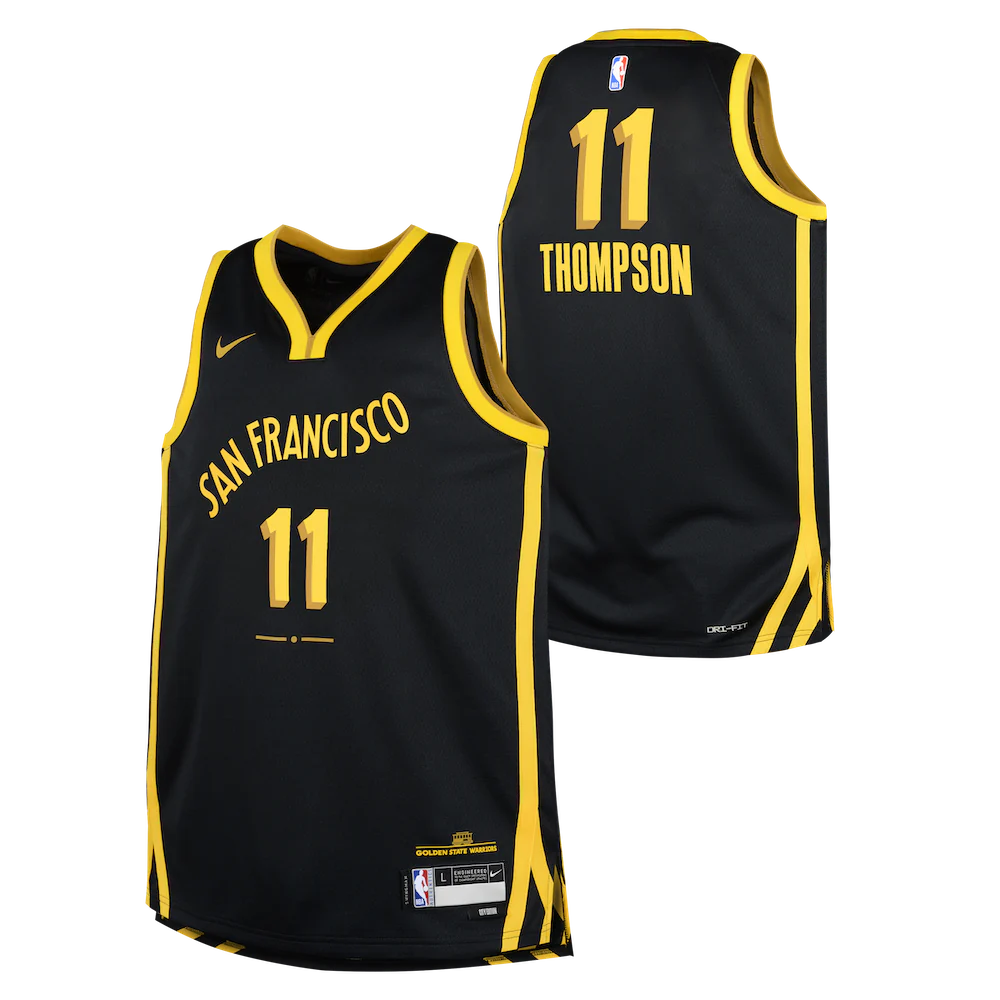 Баскетбольная джерси 2023-24 Golden State Warriors Klay Thompson #11 Youth Swingman City Edition Black Jersey