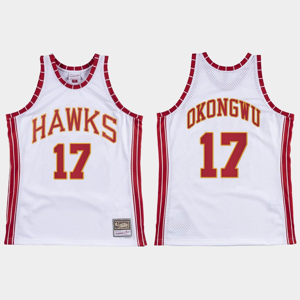 Баскетбольная джерси Atlanta Hawks #17 Onyeka Okongwu Hardwood Classics Retro White Jersey