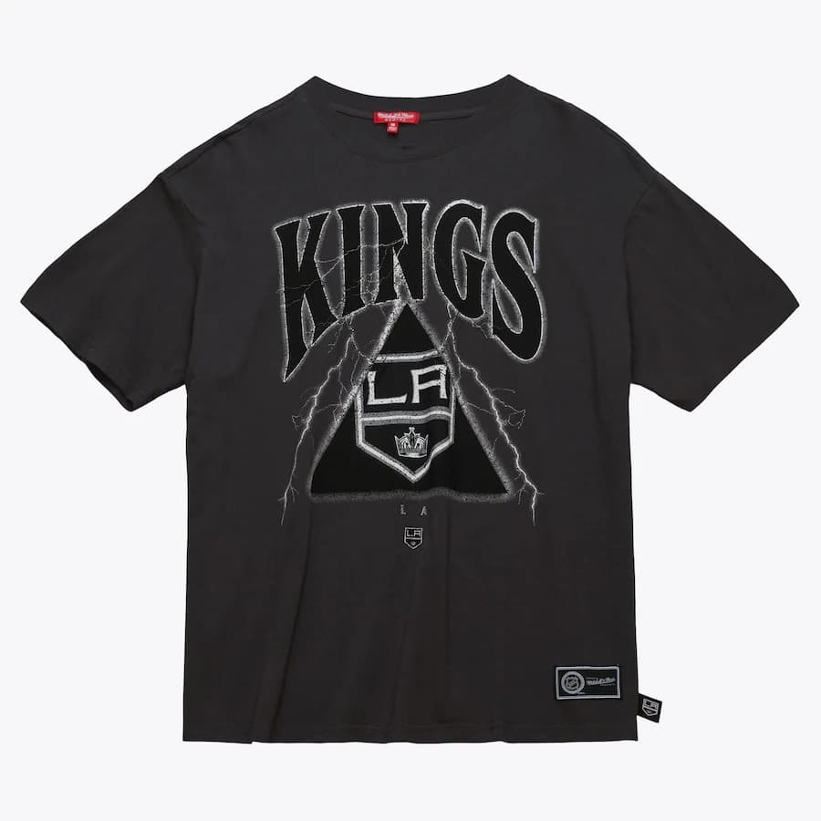 Футболка Mitchell & Ness Women's Charcoal Los Angeles Kings Logo Boyfriend T-Shirt