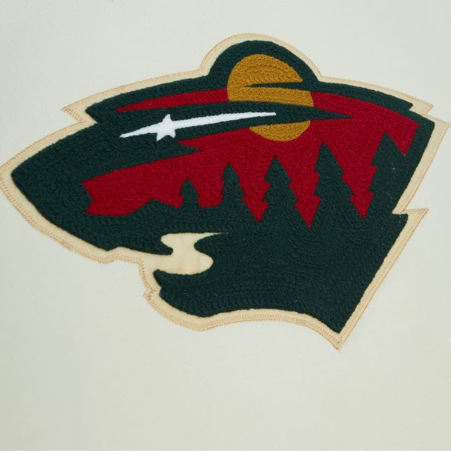 Худи Mitchell & Ness Cream Minnesota Wild Chainstitch Heavyweight Pullover Hoodie
