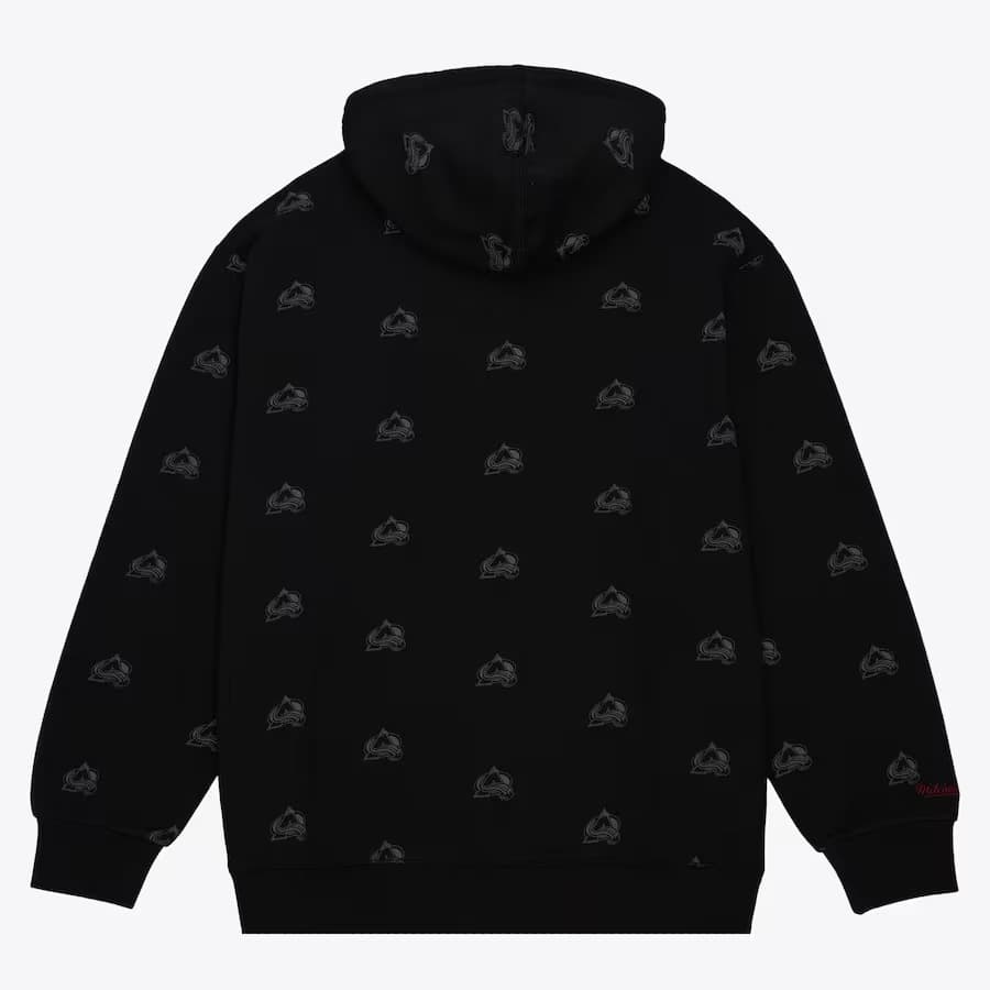 Худи Mitchell & Ness Black Colorado Avalanche Allover Print Fleece Pullover Hoodie