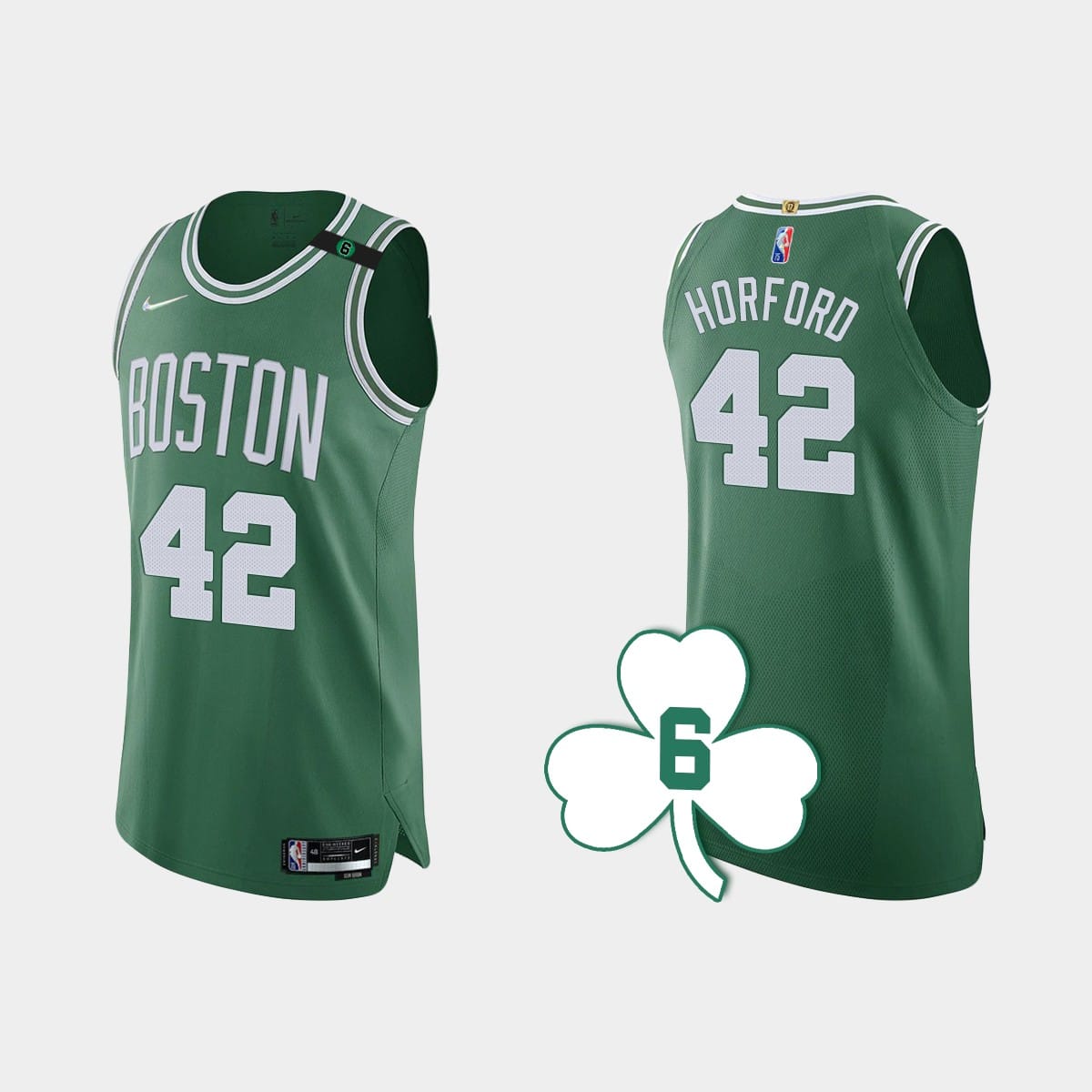 Баскетбольная джерси 2022-23 Boston Celtics #42 Al Horford Green Authentic Retired Number Jersey