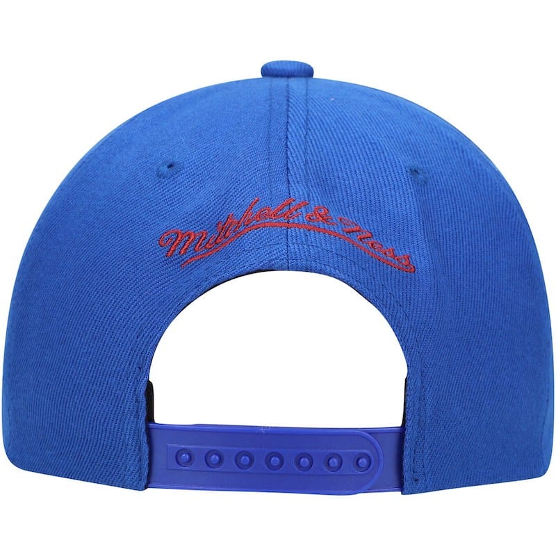 Кепка Men's Mitchell & Ness Royal Philadelphia 76ers Hardwood Classics XL Wordmark Snapback Hat