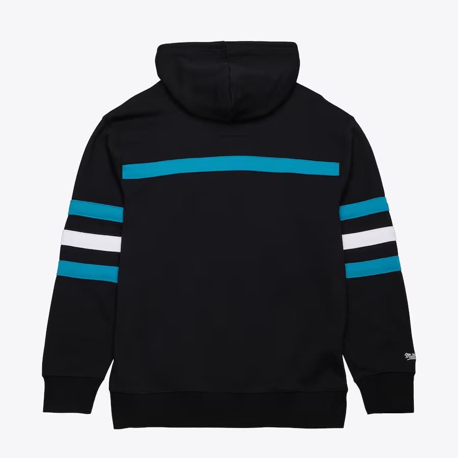 Худи Mitchell & Ness Black Charlotte Hornets Vintage Logo Head Coach Fleece Pullover Hoodie