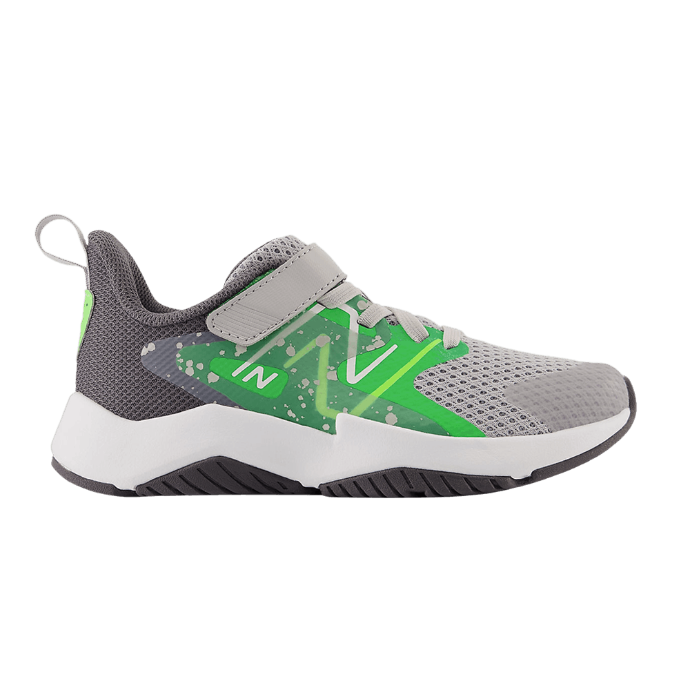 Кроссовки New Balance Rave Run v2 Bungee Lace Top Strap Big Kid Wide 'Raincloud Pixel Green'