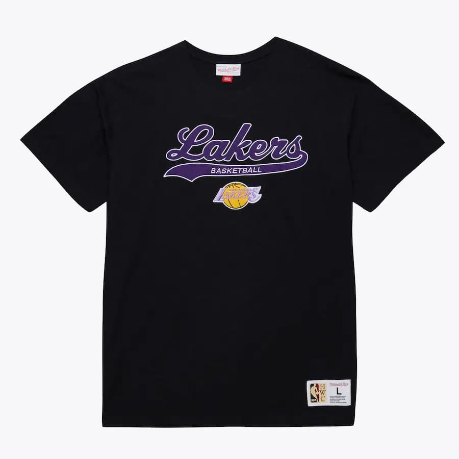 Футболка Mitchell & Ness Black Los Angeles Lakers Vintage Logo Legendary Slub T-Shirt