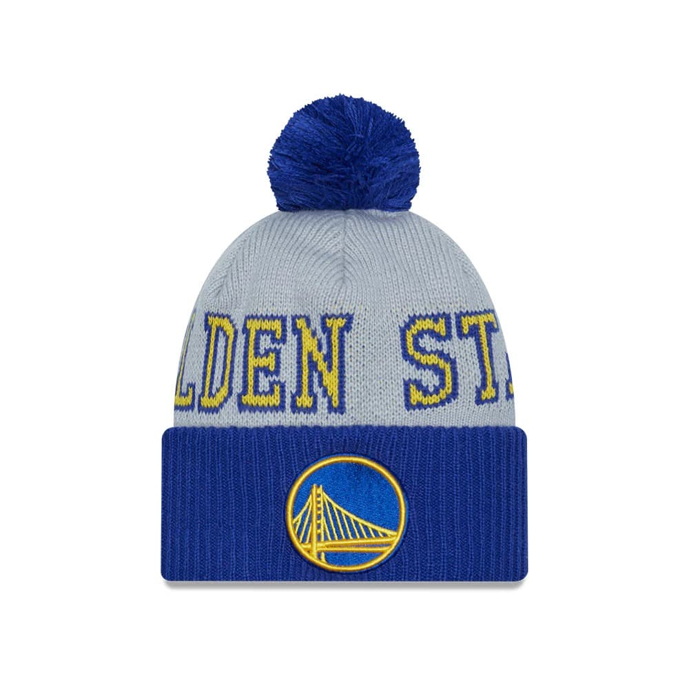 Шапка New Era Golden State Warriors 2024 Tip Off Pom Knit NBA Beanie