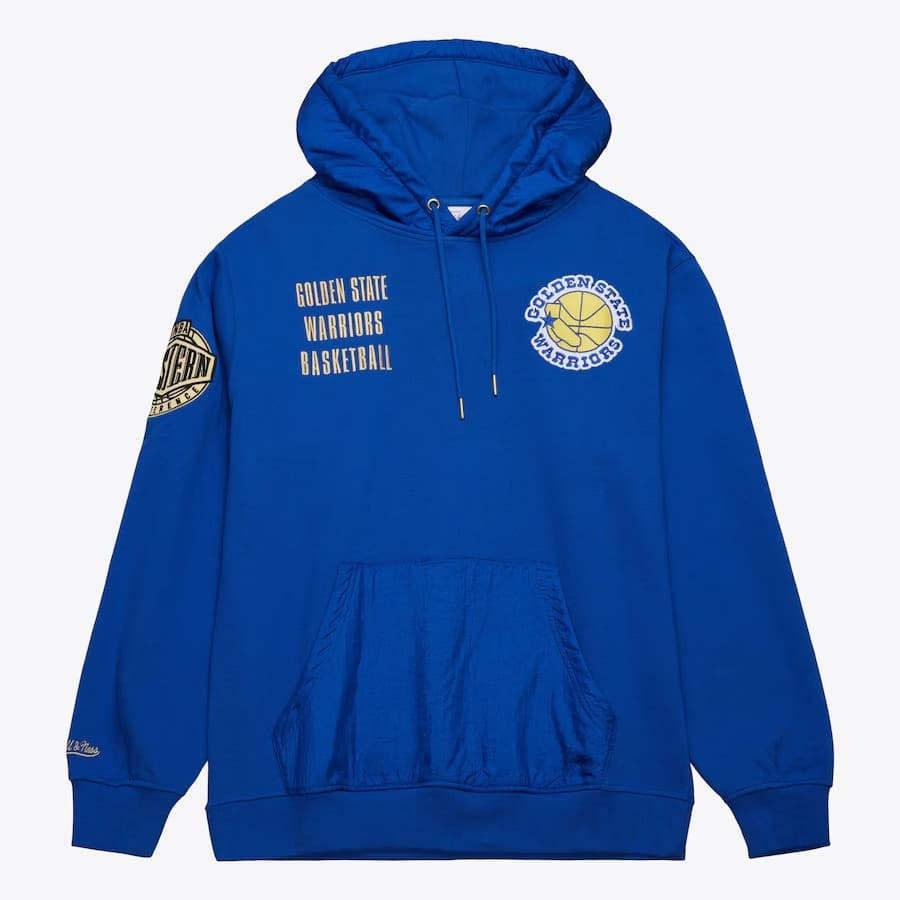 Худи Mitchell & Ness Royal Golden State Warriors Team OG 2.0 Vintage Logo Fleece Pullover Hoodie