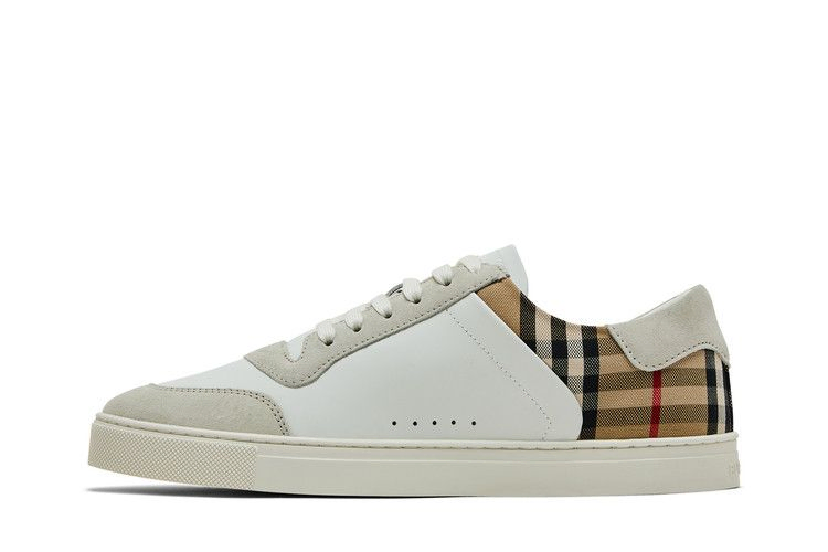 Кроссовки Burberry Check Panelled Sneakers 'Natural White Archive Beige'