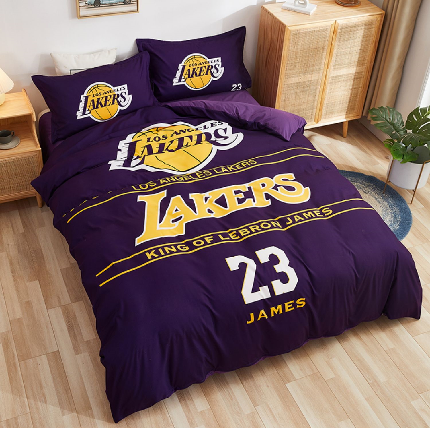 Постельное бельё Los Angeles Lakers James Lebron 23 Purple