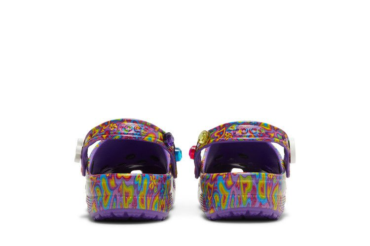 Кроссовки Crocs Lisa Frank x Classic Clog 'Neon Purple Multi Hearts'