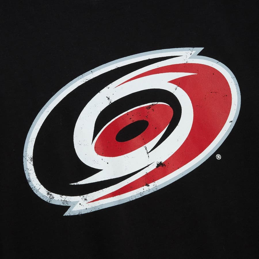 Лонгслив Mitchell & Ness Black Carolina Hurricanes Vintage Logo Long Sleeve T-Shirt