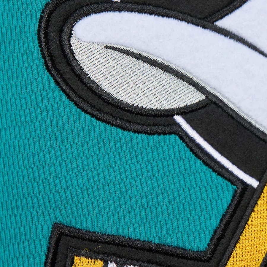 Худи Mitchell & Ness Teal Anaheim Ducks Vintage Logo Thermal Lightweight Pullover Hoodie