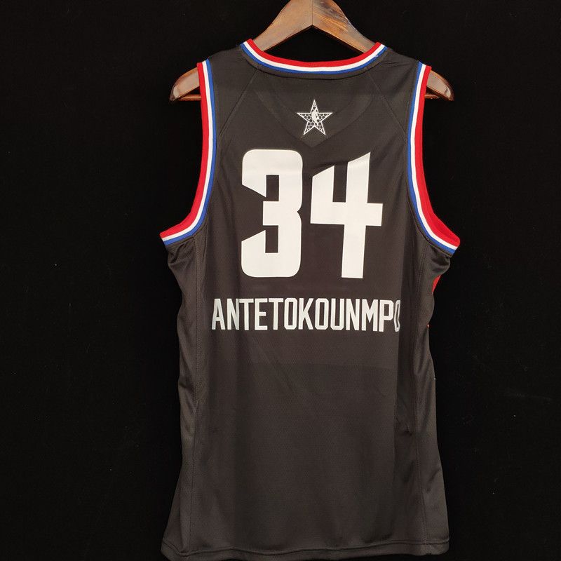 Баскетбольная джерси 2019 NBA All-Star Bucks Giannis Antetokounmpo #34 Black Swingman Jersey