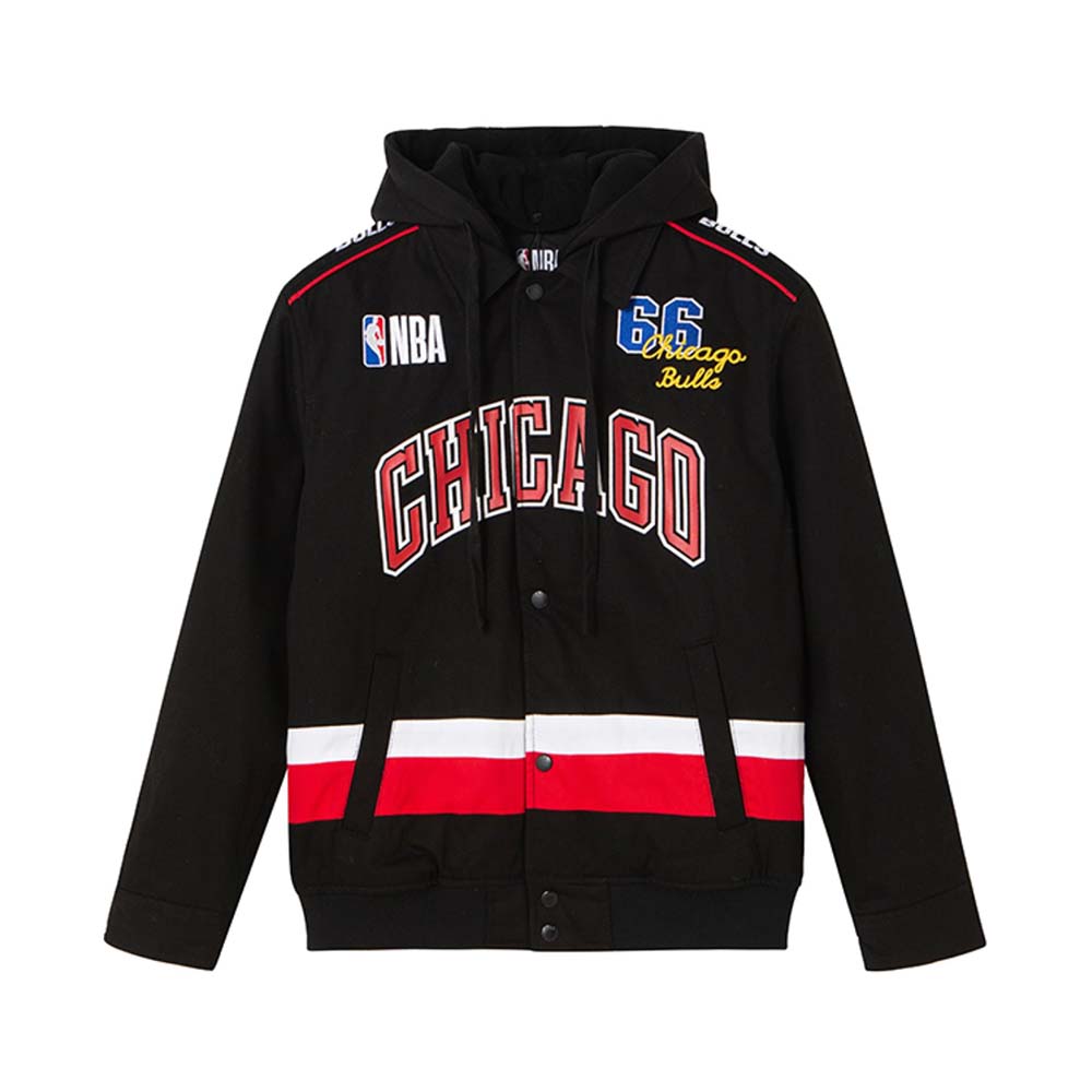 Куртка с капюшоном 2020 Chicago Bulls Black Jacket Mens