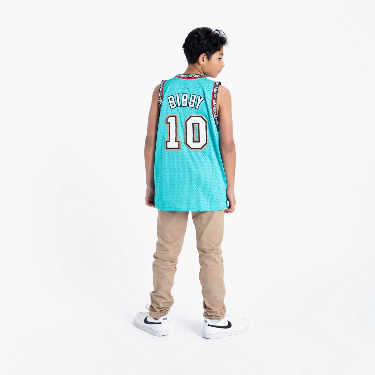 Баскетбольная джерси 1998-99 Vancouver Grizzlies Mike Bibby #10 Youth Swingman Hardwood Classics Teal Jersey