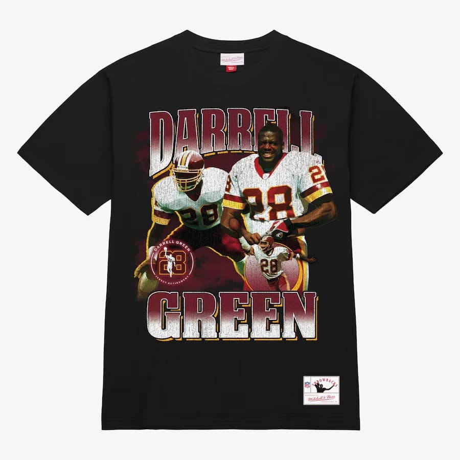 Футболка Mitchell & Ness Darrell Green Black Washington Commanders Legendary Collage T-Shirt