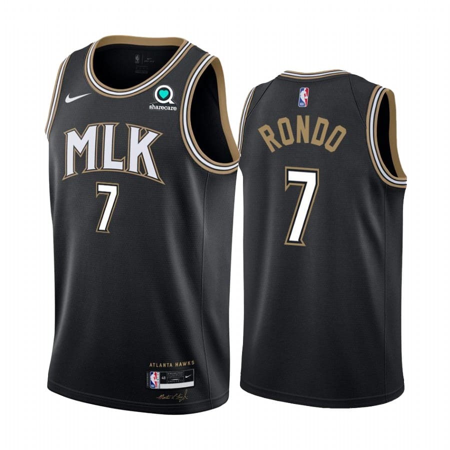 Баскетбольная джерси 2020-21 Atlanta Hawks #7 Rajon Rondo City Edition Black Swingman Jersey