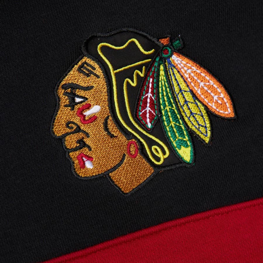 Худи Mitchell & Ness Black Chicago Blackhawks Head Coach Fleece Pullover Hoodie