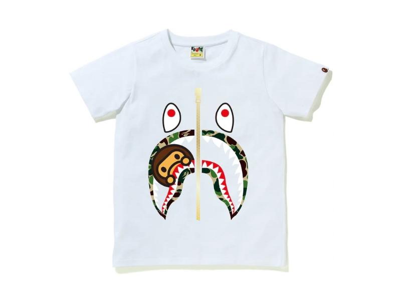 Футболка BAPE ABC Camo Milo Shark Tee White/Green