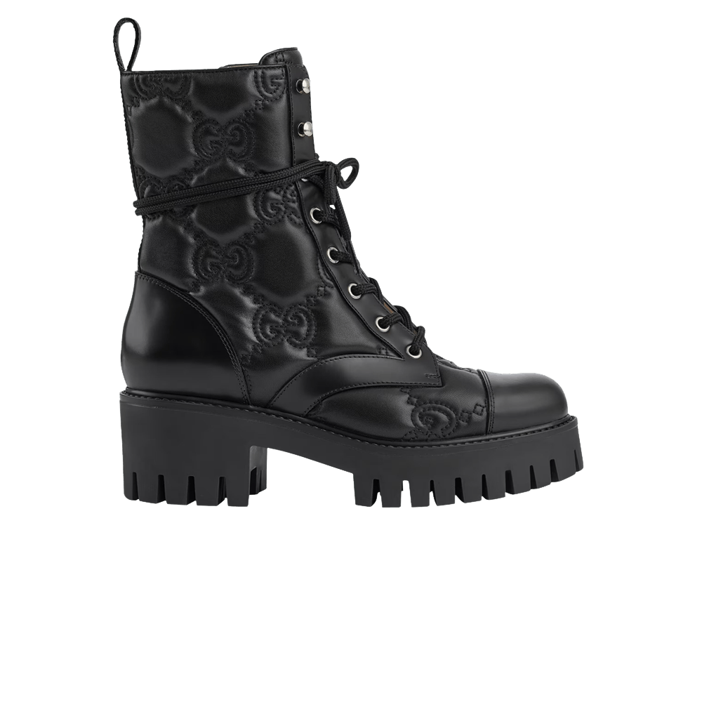 Кроссовки Gucci Wmns GG Matelassé Lace Up Boot 'Black'