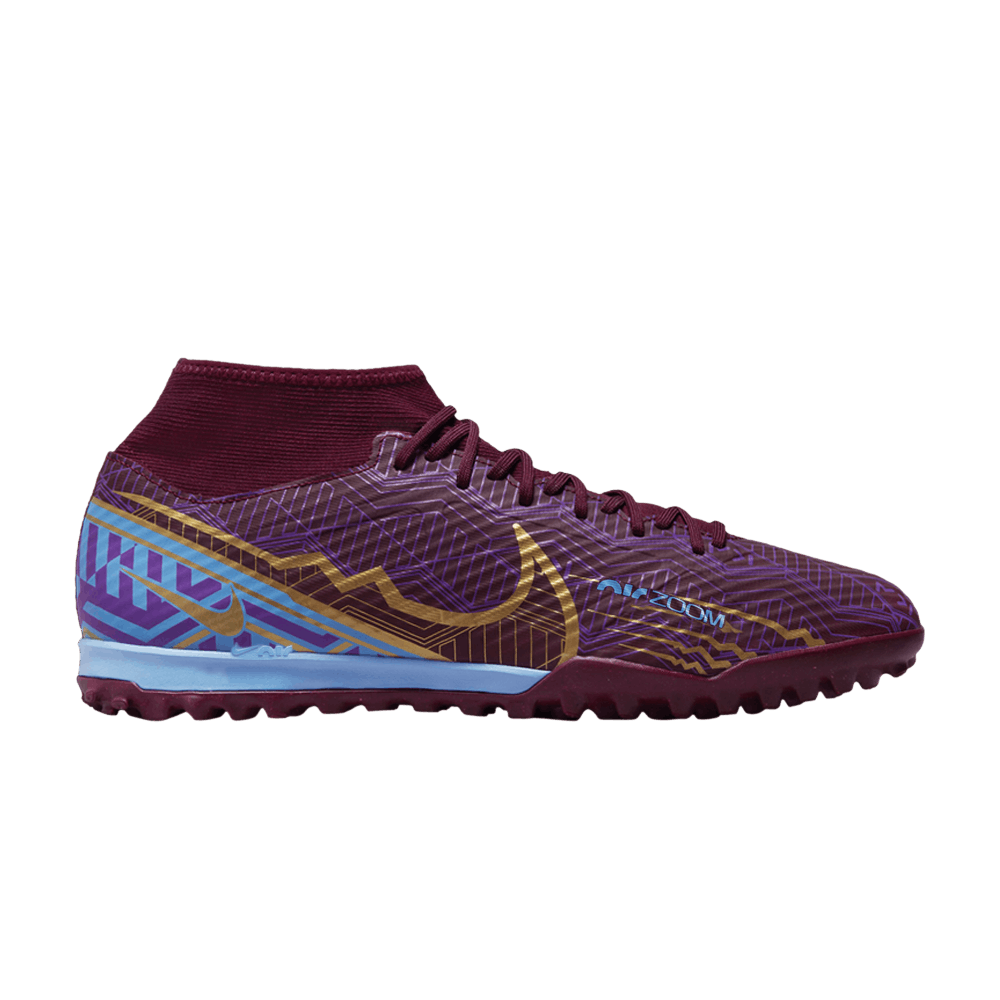 Кроссовки Kylian Mbappé x Nike Zoom Mercurial Superfly 9 Academy TF 'Dark Beetroot'