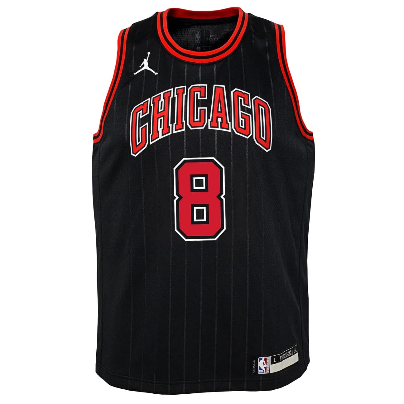 Баскетбольная джерси 2022-23 Chicago Bulls Zach Lavine #8 Youth Swingman Statement Edition Black Jersey
