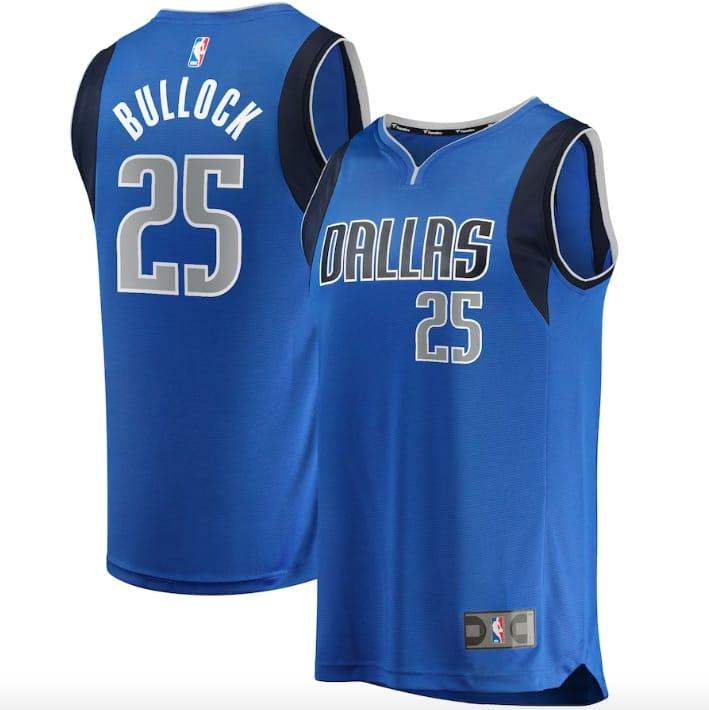 Баскетбольная джерси 2021-22 Dallas Mavericks #25 Reggie Bullock Fast Break Icon Blue Jersey