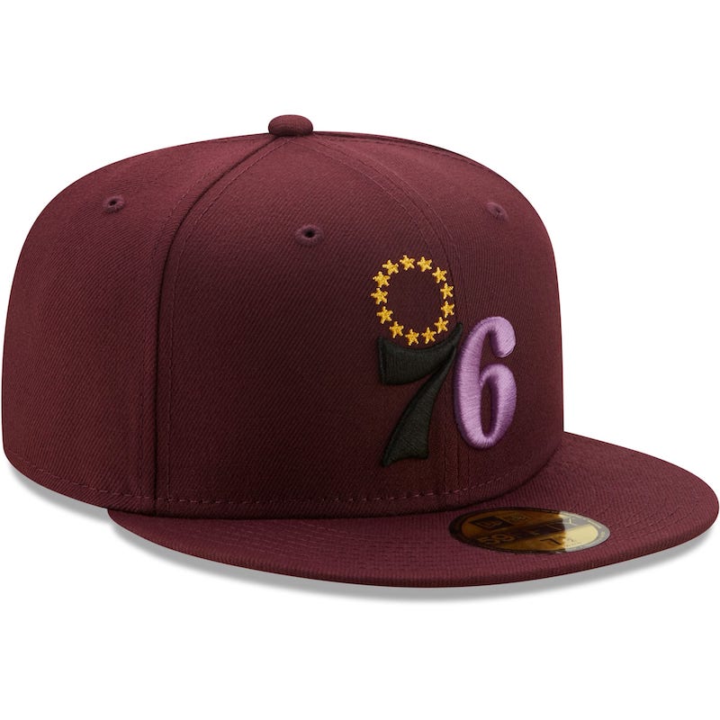 Mens-New-Era-Maroon-Philadelphia-76ers-Color-Park-59FIFTY-Fitted-Hat-2
