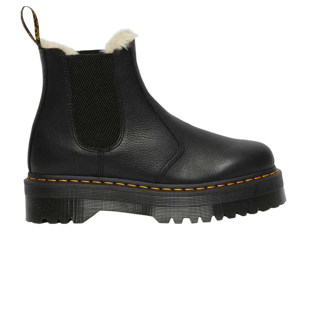 Dr. Martens 2976 Faux Fur Lined Platform Chelsea Boot 'Black'