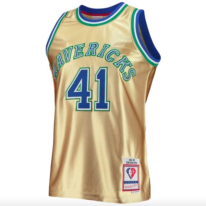 1998-99-Dallas-Mavericks-41-Dirk-Nowitzki-Mitchell-Ness-75th-Anniversary-Gold-Jersey-3