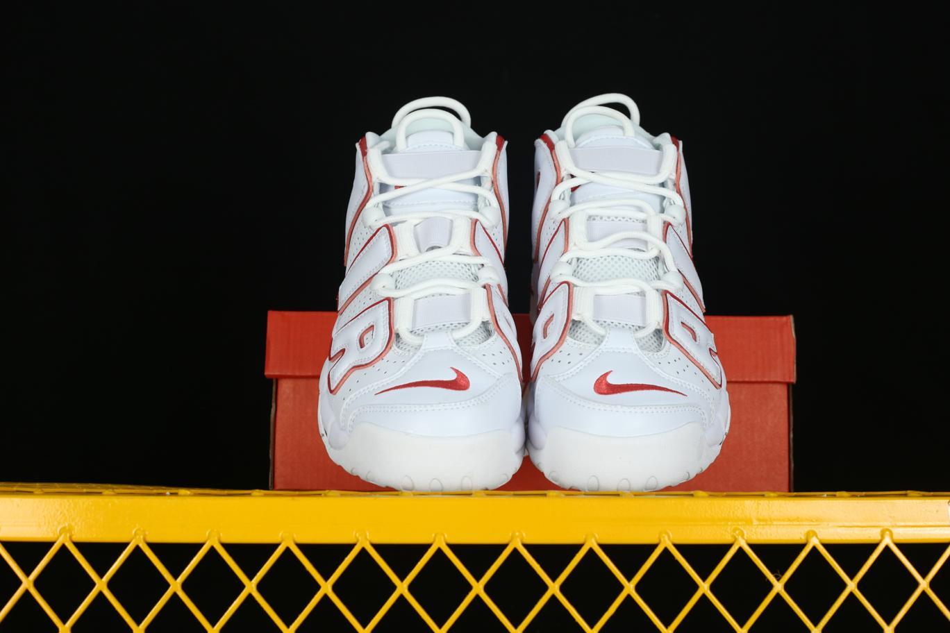 Кроссовки Nike Air More Uptempo White Varsity Red Outline (2018/2021)