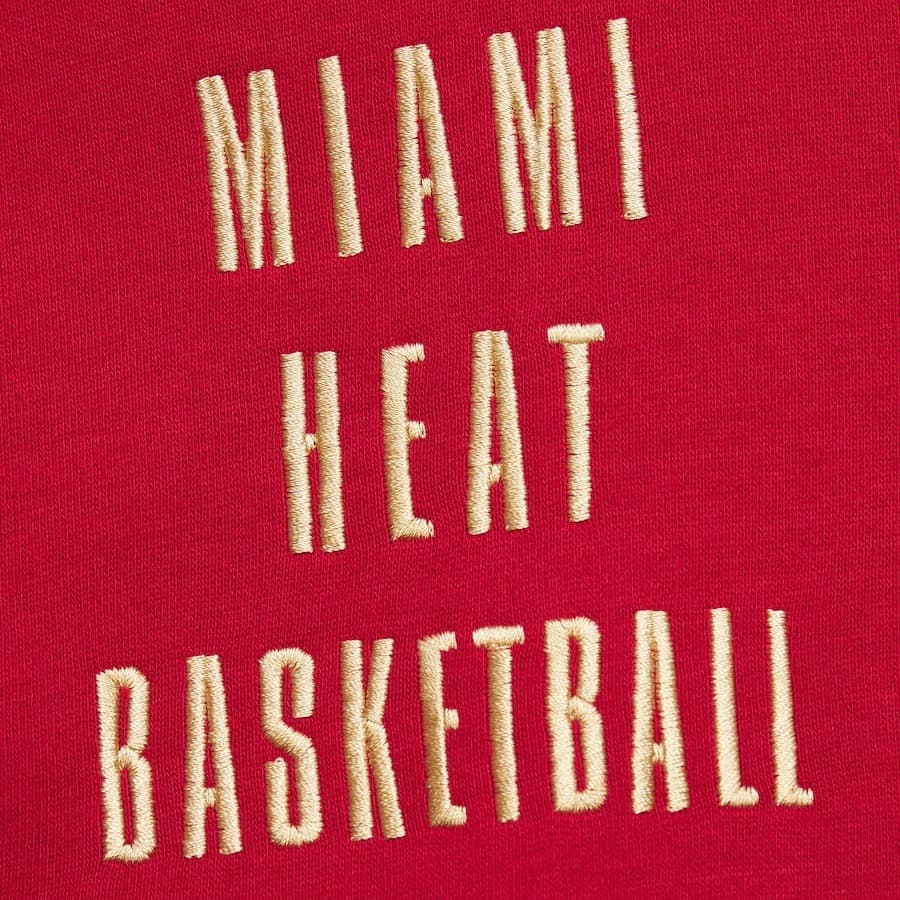 Худи Mitchell & Ness Scarlet Miami Heat Team OG 2.0 Vintage Logo Fleece Pullover Hoodie