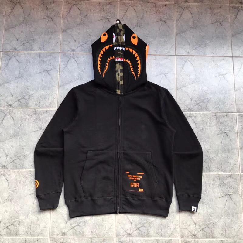 Худи BAPE x Undefeated Double Shark Full Zip Hoodie Black