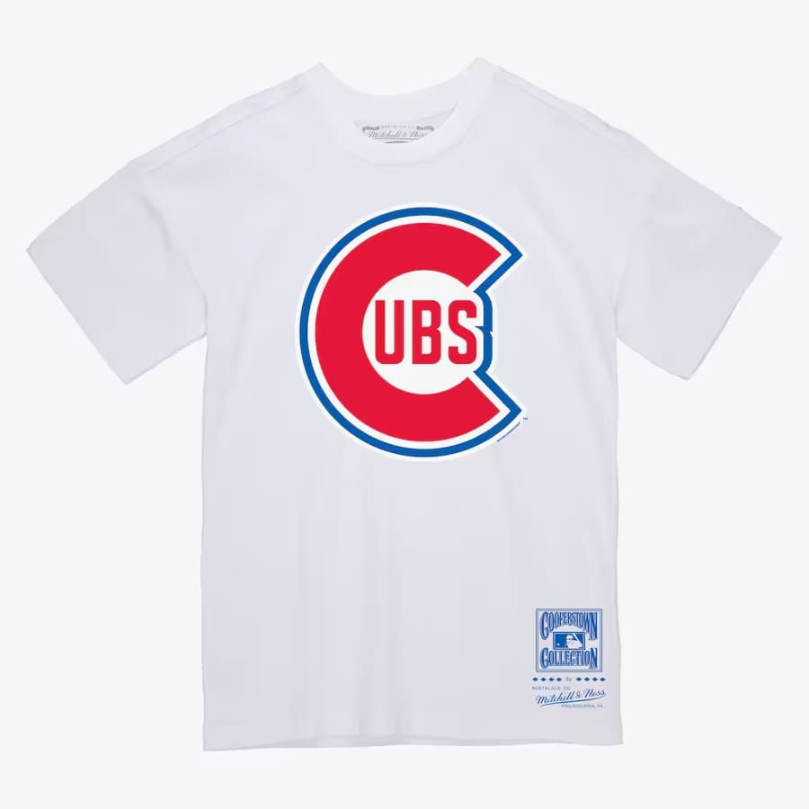 Футболка Mitchell & Ness White Chicago Cubs Basic Logo T-Shirt