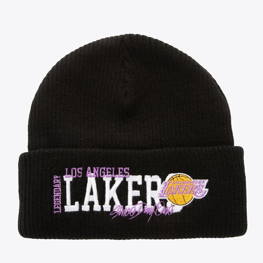 Mitchell-Ness-Black-Los-Angeles-Lakers-Billboard-Vintage-Logo-Cuffed-Knit-Beanie