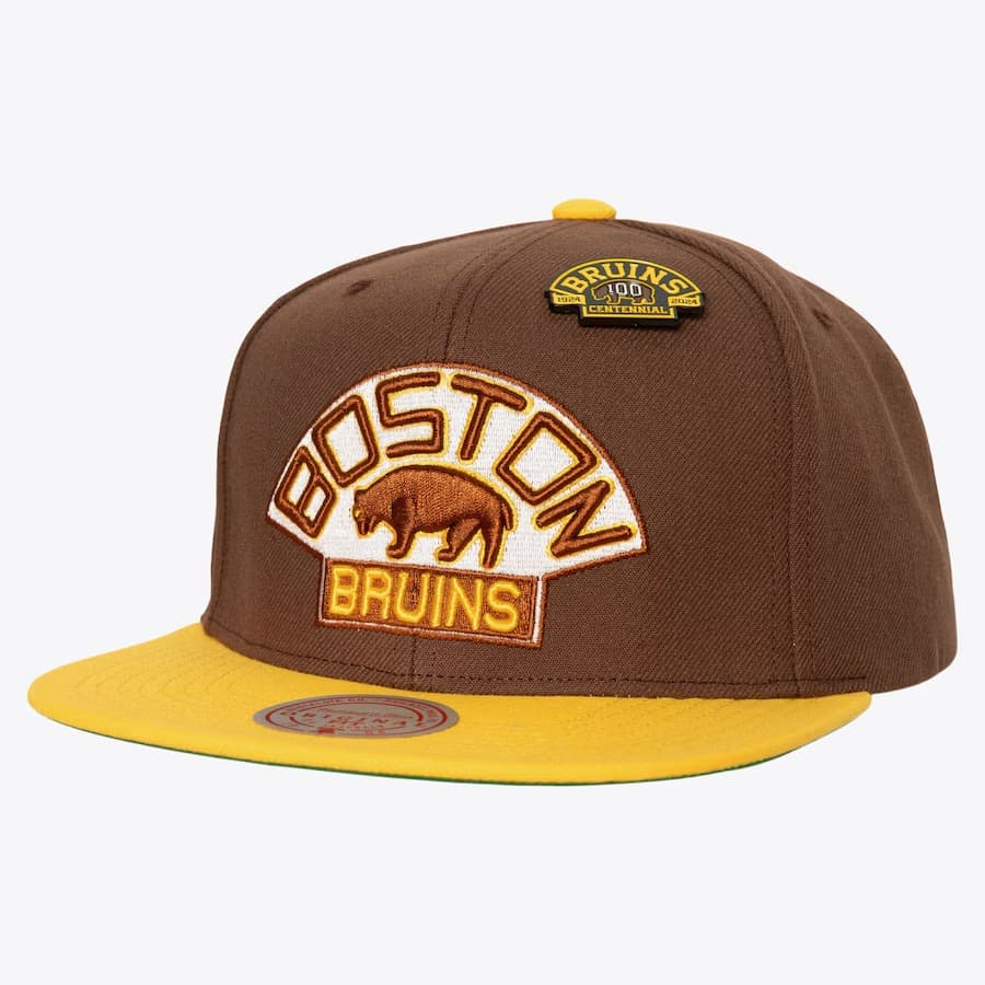 Mitchell-Ness-Brown-Boston-Bruins-60th-Anniversary-Snapback-Hat