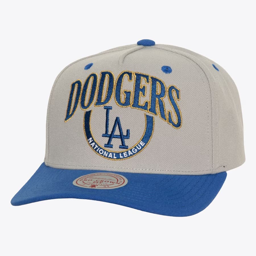 Бейсболка Mitchell & Ness Gray Los Angeles Dodgers Cooperstown Collection Crown Jewels Pro Snapback Hat