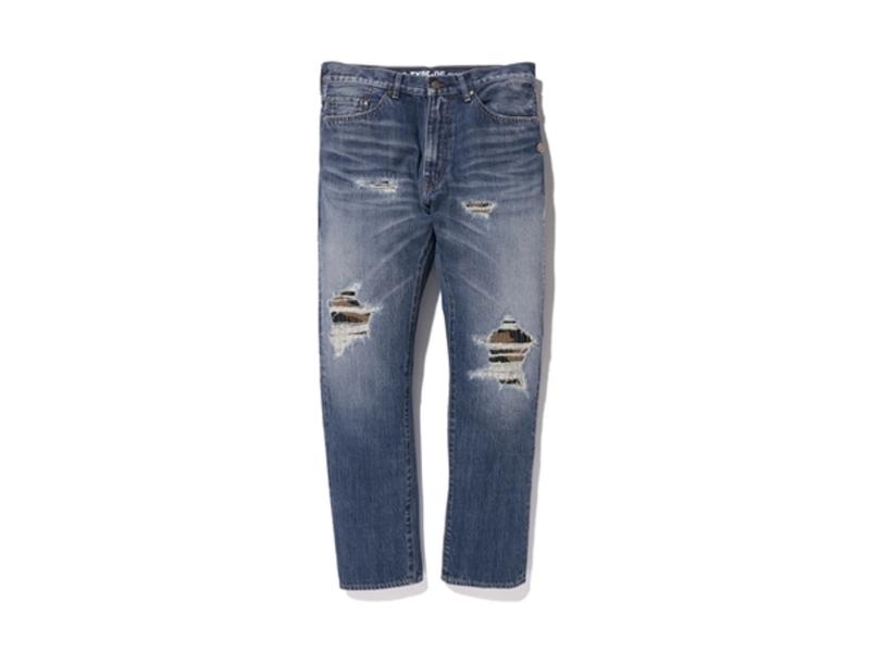 Спортивные штаны BAPE 2008 Type-05 Damage Denim Pants Indigo