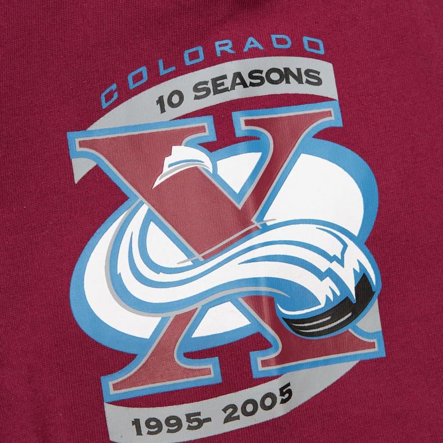 Лонгслив Mitchell & Ness Burgundy Colorado Avalanche Allover Long Sleeve T-Shirt