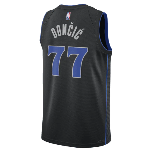 Баскетбольная джерси 2023-24 Dallas Mavericks Luka Doncic #77 Swingman City Edition Black Jersey