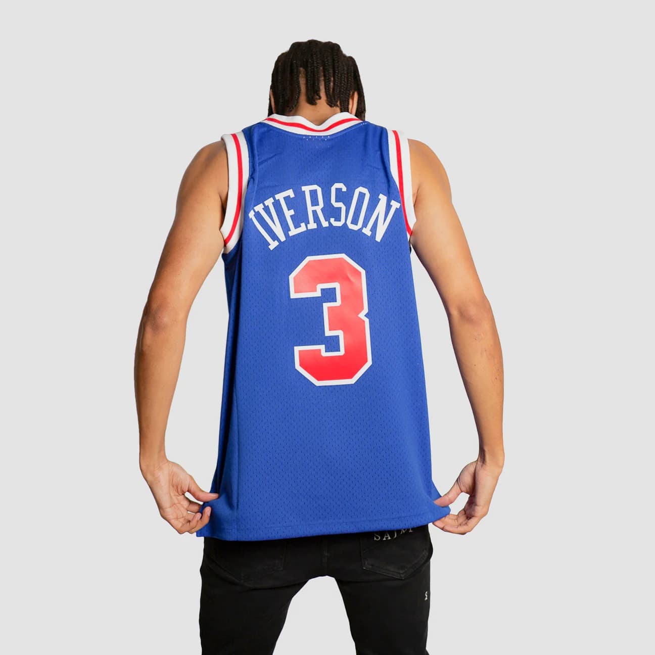 Баскетбольная джерси 1996-97 Philadelphia 76ers Allen Iverson #3 Swingman Hardwood Classics Blue Jersey