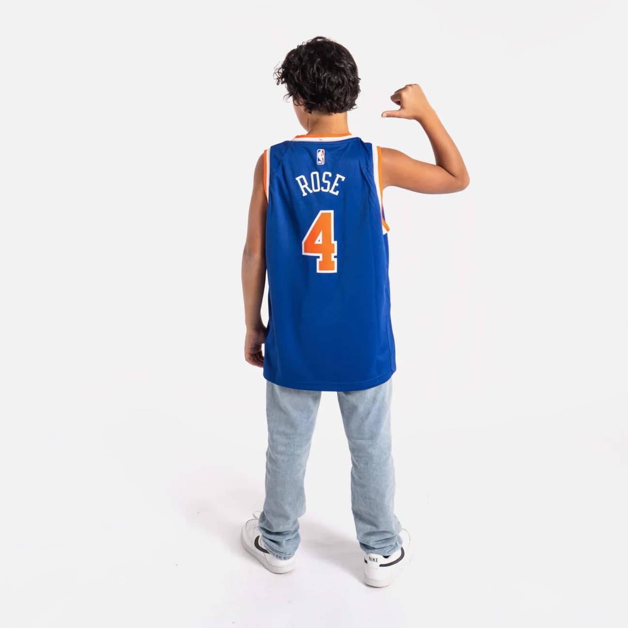 2022-23-New-York-Knicks-Derrick-Rose-2-Youth-Swingman-Icon-Edition-Blue-Jersey-4