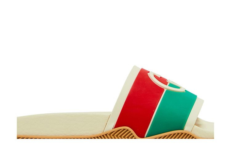 Кроссовки Gucci Wmns Slide 'Interlocking G - White Red Green'