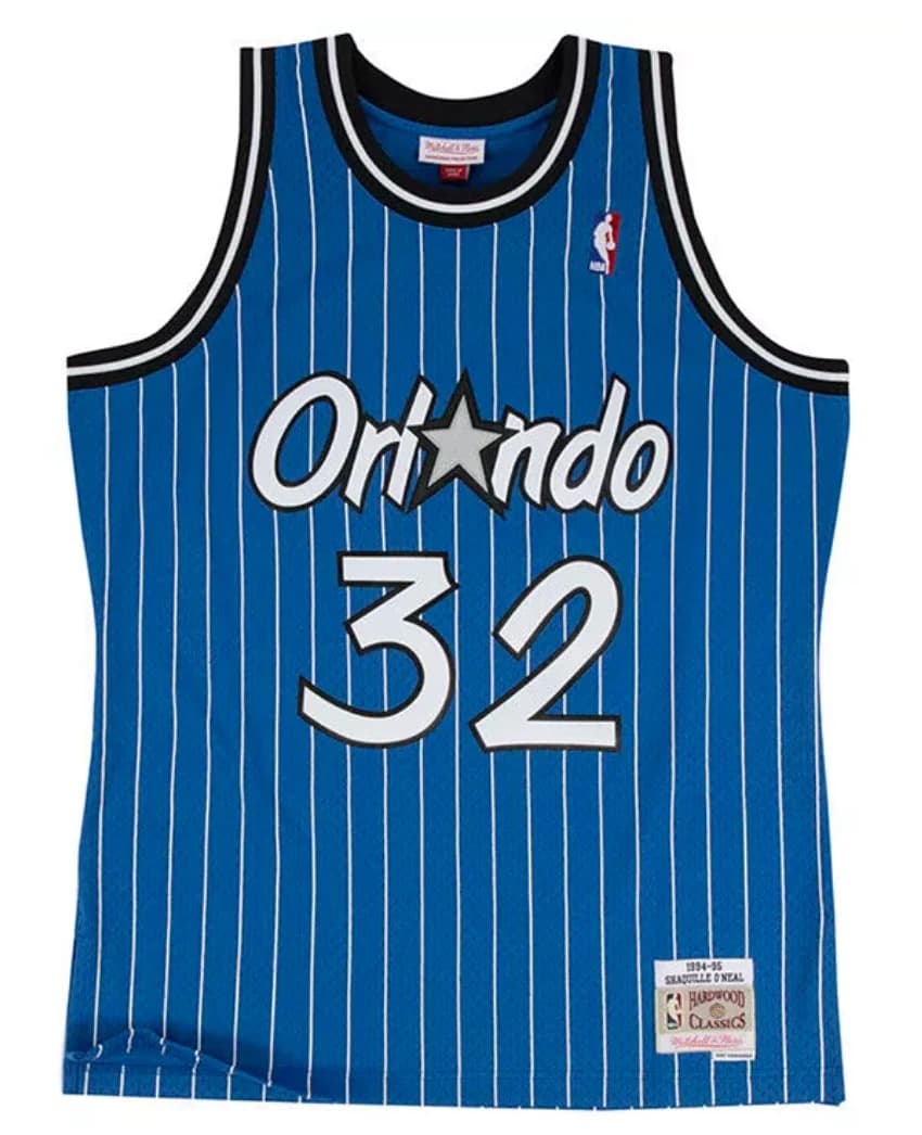 Баскетбольная джерси 1994-95 Orlando Magic Shaquille O’Neal #32 Swingman Hardwood Classics Blue Pinstripes Jersey