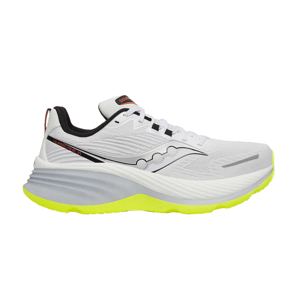 Кроссовки Saucony Hurricane 24 Wide 'White Black Citron'