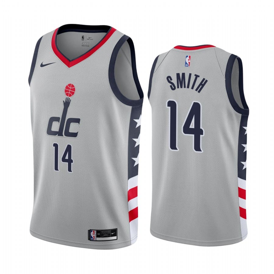 Баскетбольная джерси 2020-21 Washington Wizards #14 Ish Smith City Edition Gray Swingman Jersey