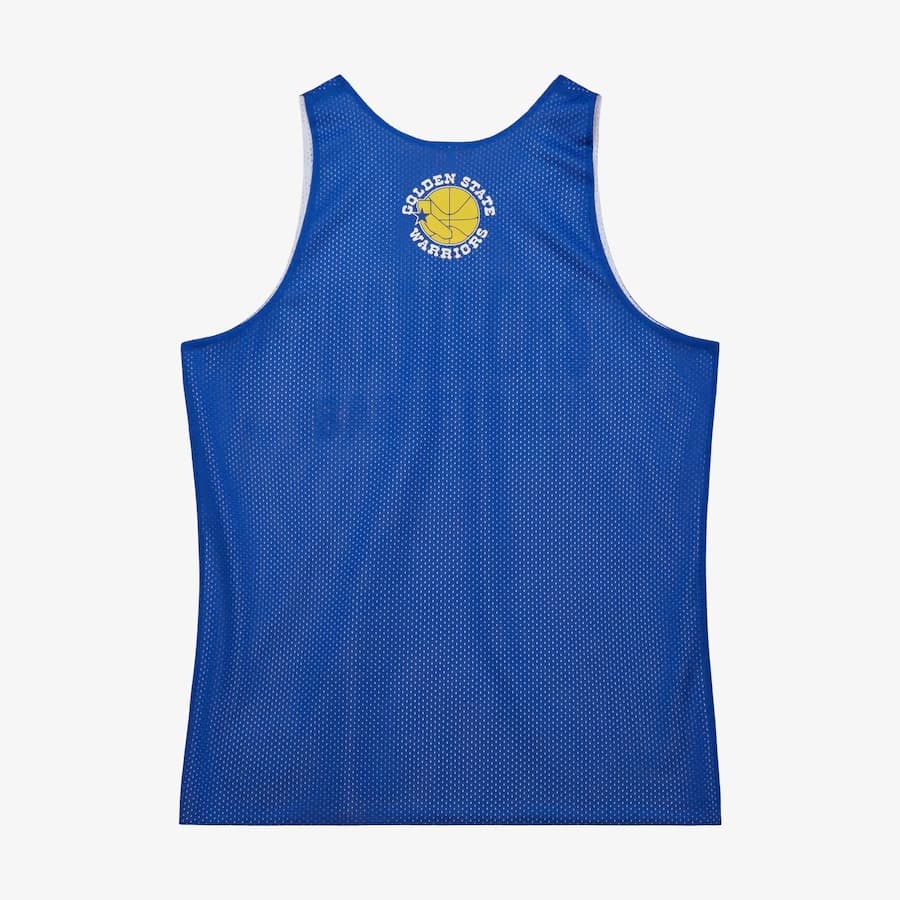 Майка Mitchell & Ness Royal Golden State Warriors Vintage Logo Mesh Practice Tank Top